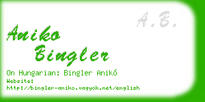 aniko bingler business card